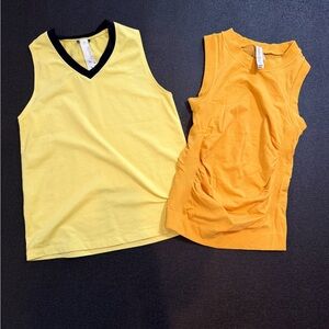 Oiselle and Athleta Yellow Tanks